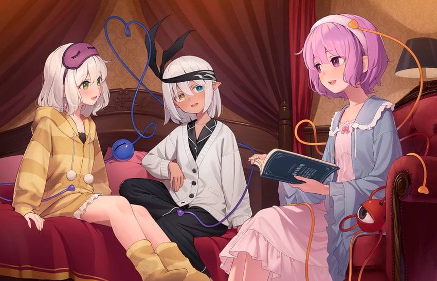 komeiji koishi, komeiji satori, and lacia stalia (original and 1 more) drawn by kanpa_(campagne_9)