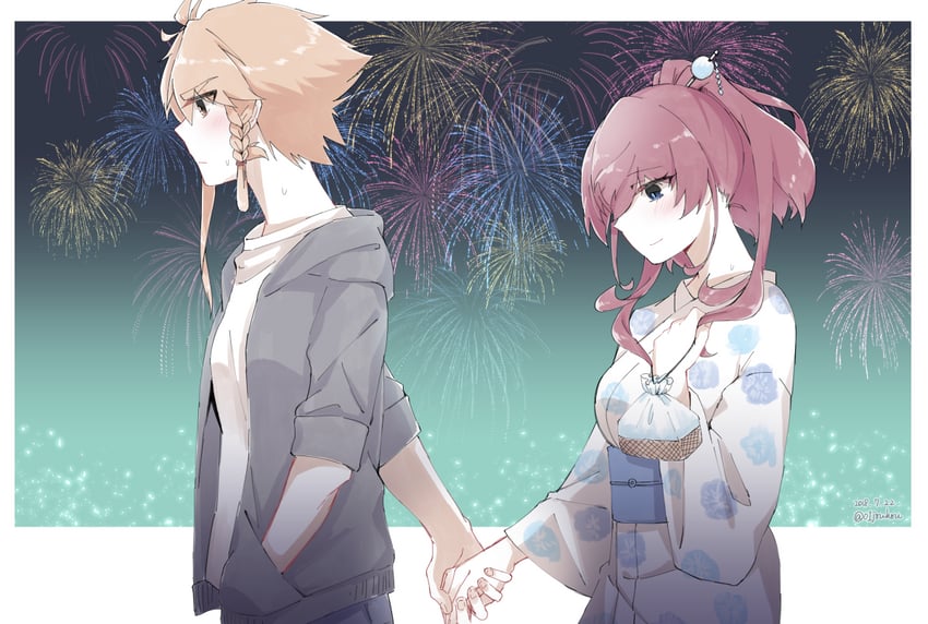 shidou maki and konohana suzuka (toji no miko) drawn by jouhou