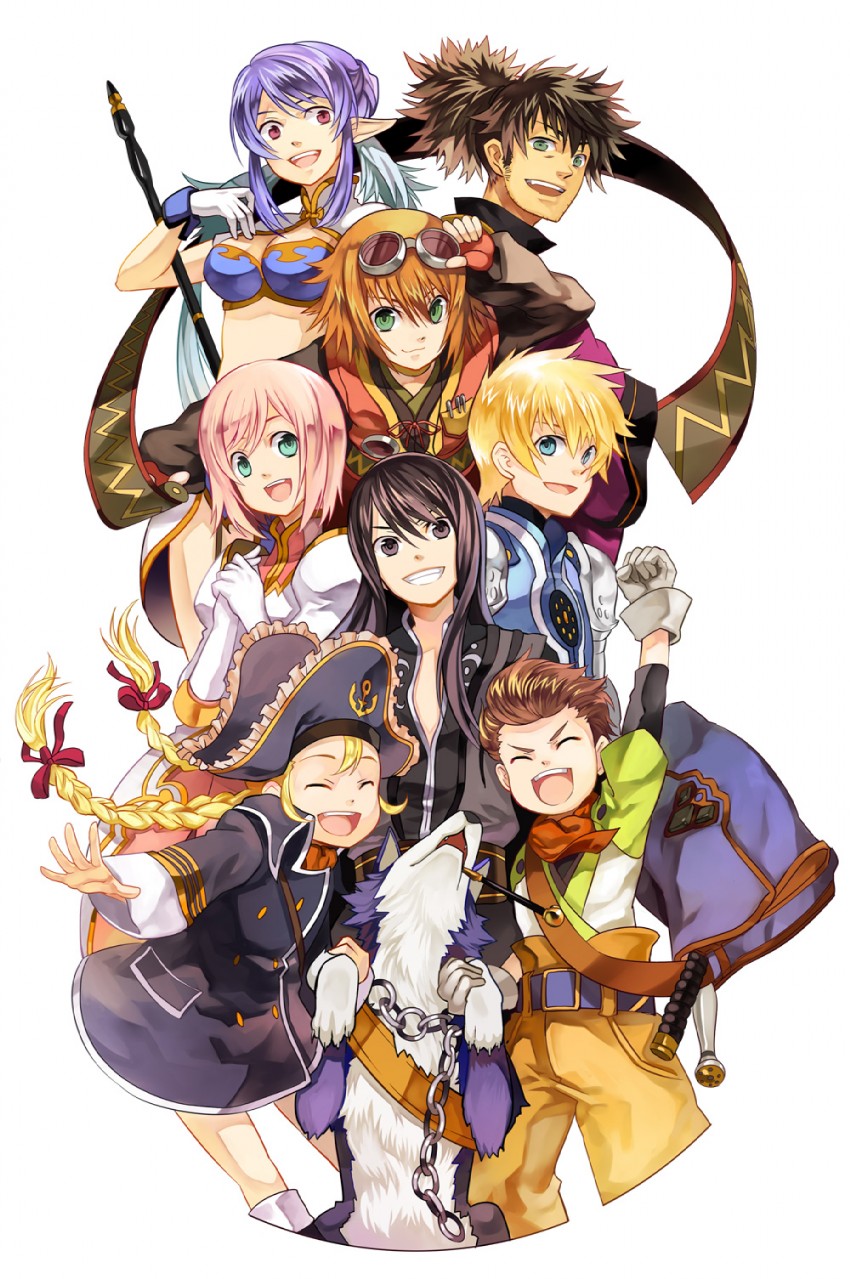 yuri lowell, estellise sidos heurassein, rita mordio, judith, raven, and 4 more (tales of and 1 more) drawn by osamu_(jagabata)