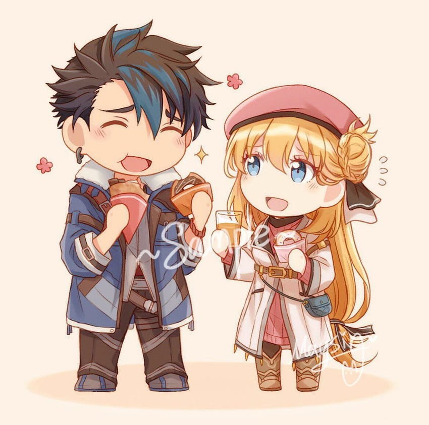 agnes claudel and van arkride (eiyuu densetsu and 2 more) drawn by asin_buy