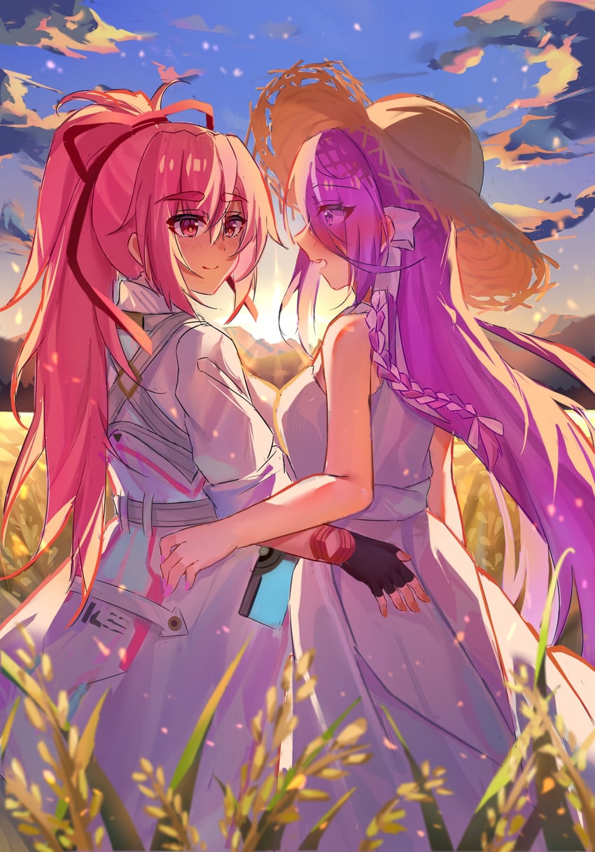 kura satomi and tsukishiro monaka (heaven burns red) drawn by lidce