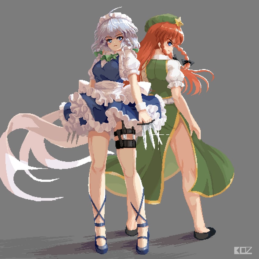 izayoi sakuya and hong meiling (touhou) drawn by edz_drawz