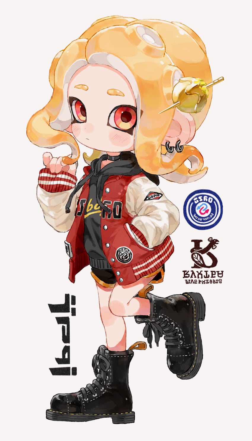 octoling player character and octoling girl (splatoon) drawn by myon_rio