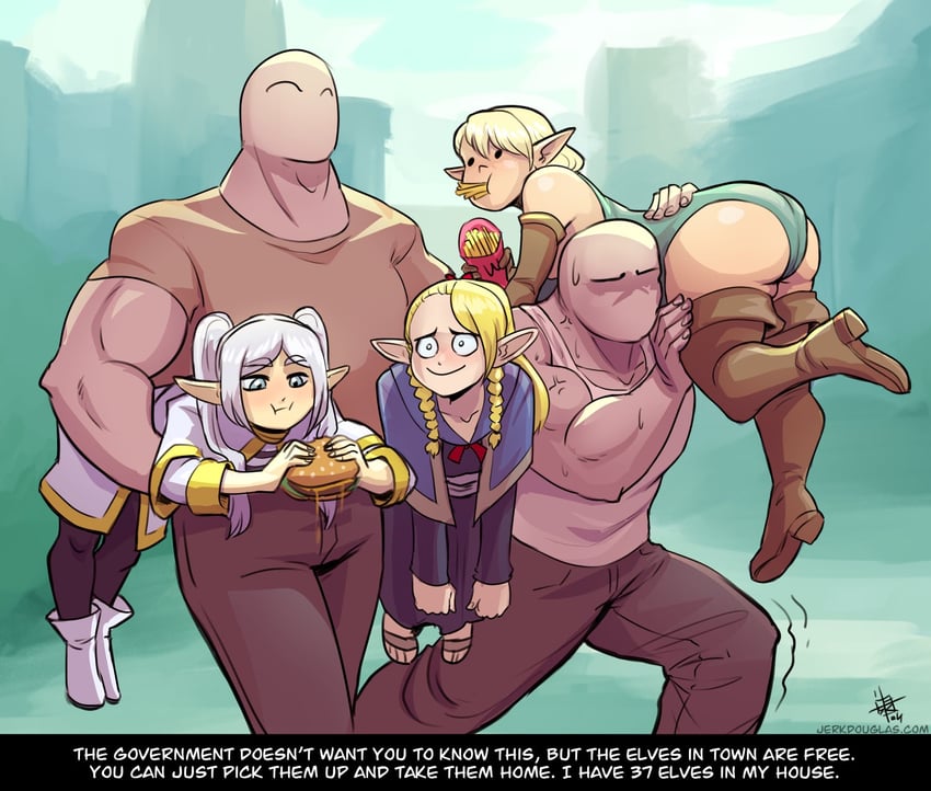frieren, marcille donato, and elfuda (sousou no frieren and 2 more) drawn by jerk_douglas