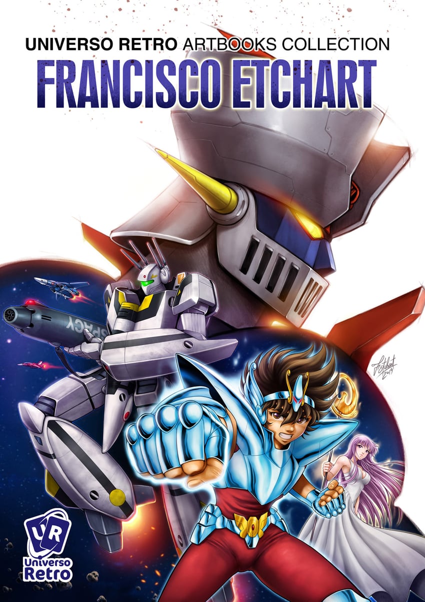 vf-1, mazinger z, kido saori, vf-1s, pegasus seiya, and 2 more (macross and 5 more) drawn by franciscoetchart