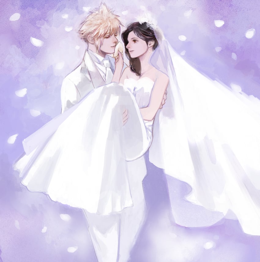 tifa lockhart and cloud strife (final fantasy and 1 more) drawn by tori_(labyrinth_fft)