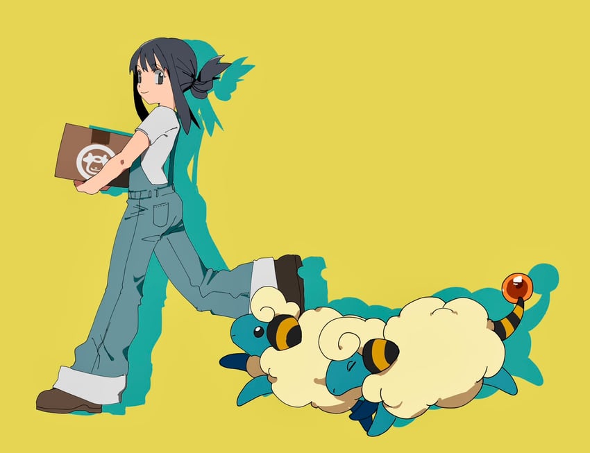 dawn, mareep, and miltank (pokemon and 1 more) drawn by shichibee_(stm_mimi)