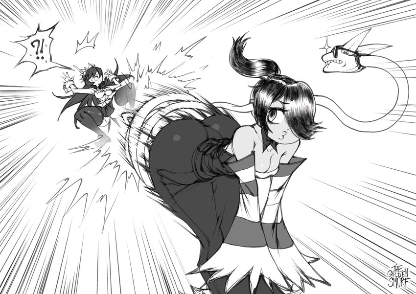 filia, samson, squigly, and leviathan (skullgirls) drawn by the_golden_smurf