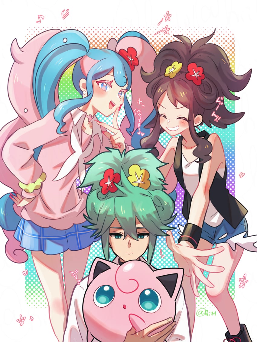 hatsune miku, hilda, n, jigglypuff, and fairy miku (pokemon and 3 more) drawn by hii_(hii101)