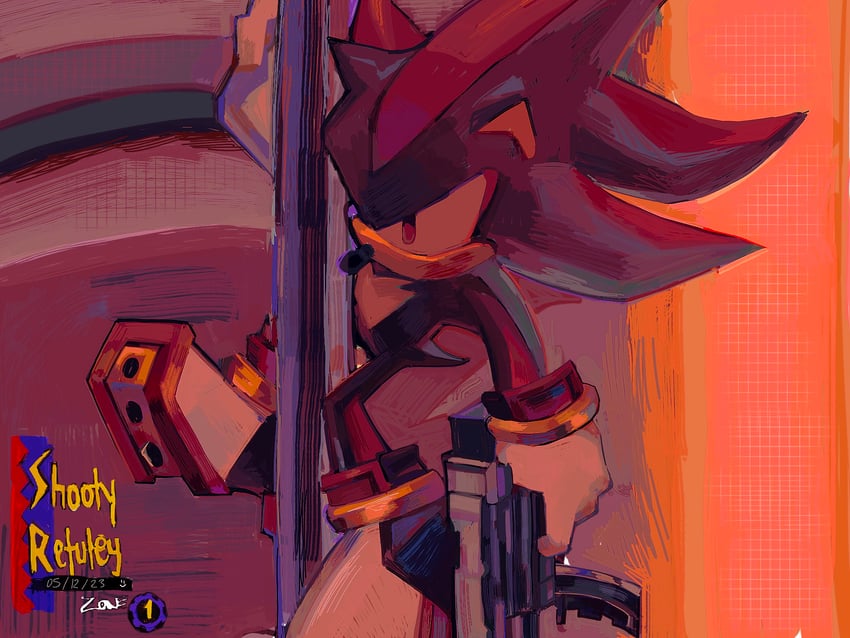 shadow the hedgehog (sonic and 1 more) drawn by bonelessbastion