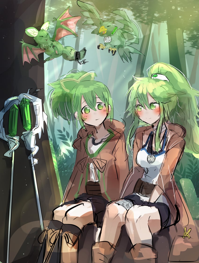 wynn, winda, spiritual beast tamer winda, and wynn the wind charmer verdant (yu-gi-oh!) drawn by hatano_kiyoshi