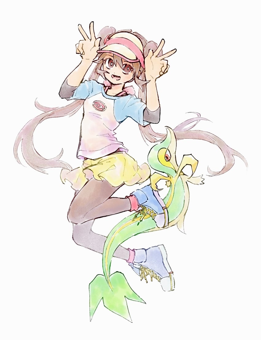 rosa and snivy (pokemon and 1 more) drawn by tan_carbonnn