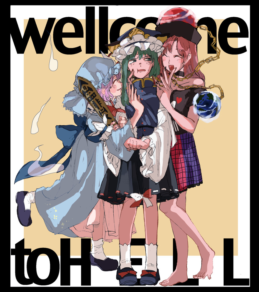 saigyouji yuyuko, shiki eiki, and hecatia lapislazuli (touhou) drawn by 10283-ouo