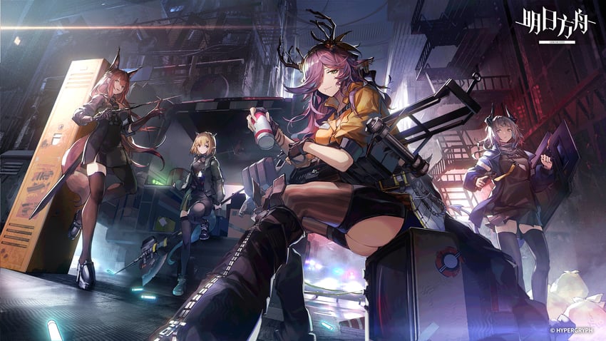 franka, liskarm, vanilla, and coldshot (arknights) drawn by mag_(mag42)