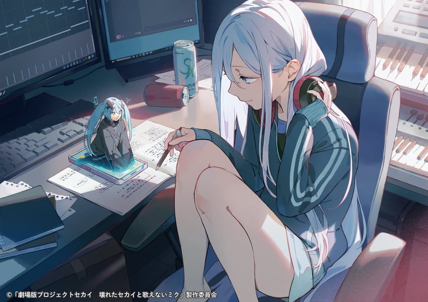 hatsune miku, yoisaki kanade, and batsu miku (vocaloid and 2 more) drawn by kotatiyu