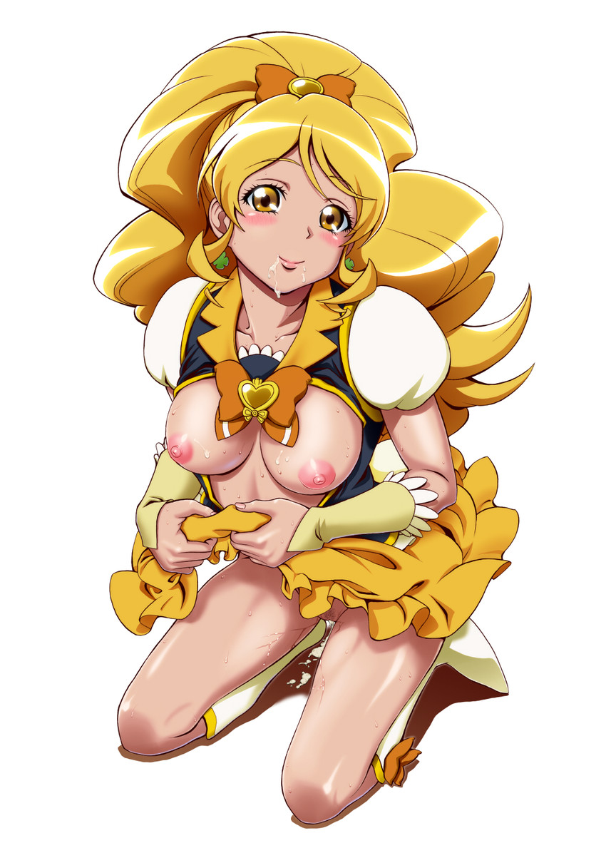 oomori yuuko and cure honey (precure and 1 more) drawn by kijinaka_mahiro