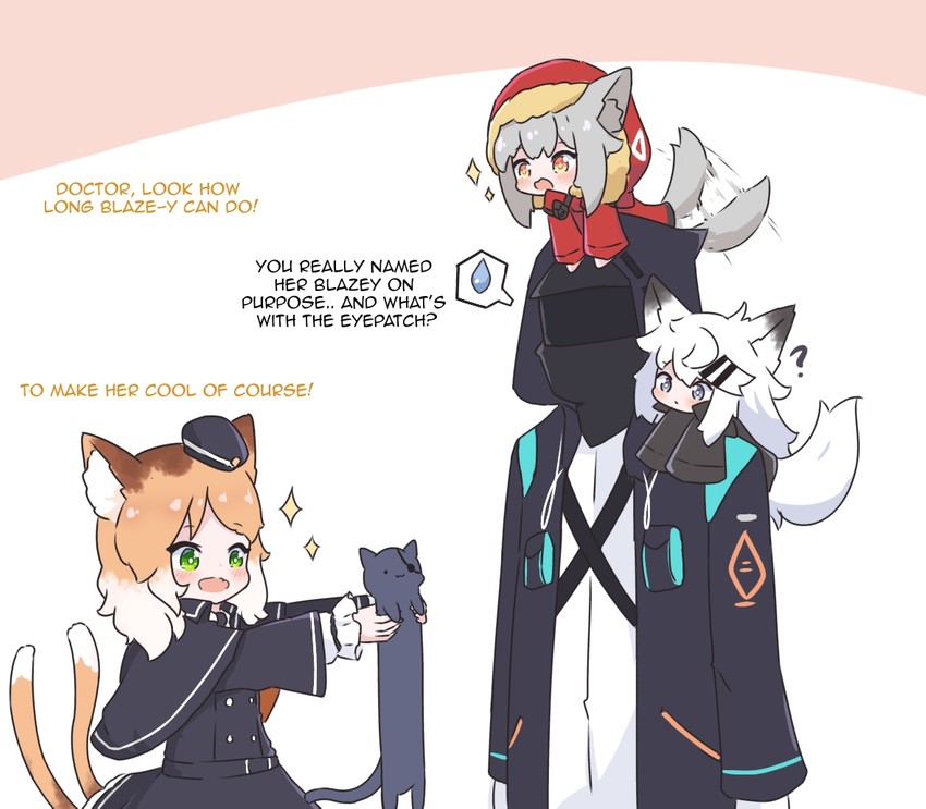 doctor, lappland, projekt red, and mousse (arknights) drawn by kurotofu