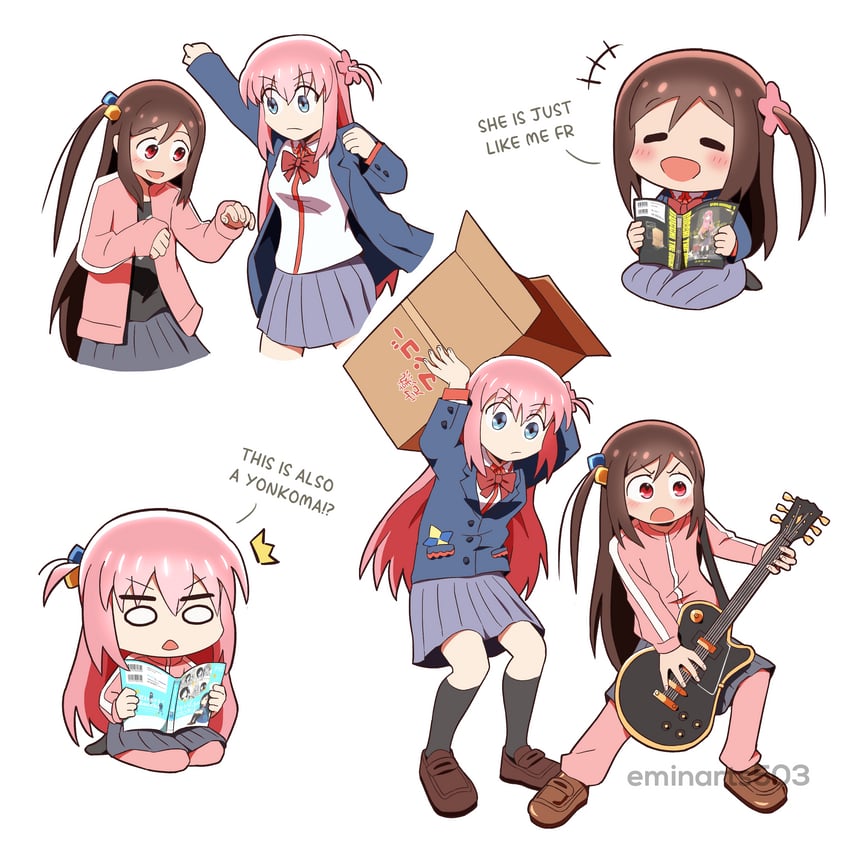 gotoh hitori and hitori bocchi (bocchi the rock! and 1 more) drawn by eminarts503