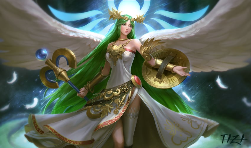 palutena (super smash bros. and 1 more) drawn by yuuyuucaneat
