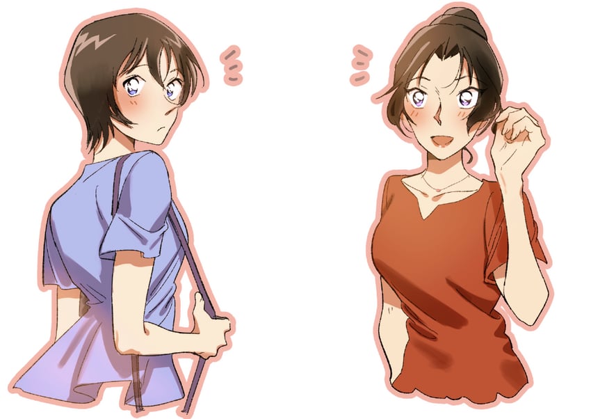 satou miwako and uehara yui (meitantei conan) drawn by czech_gana