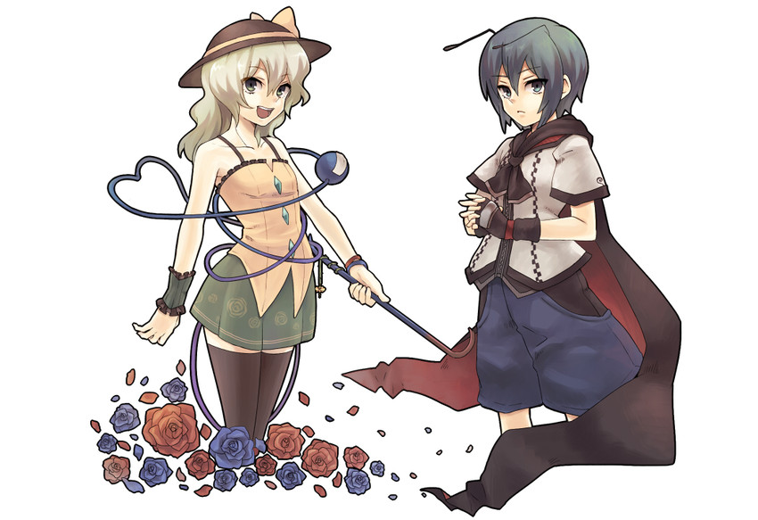 komeiji koishi and wriggle nightbug (touhou) drawn by konbu_ame