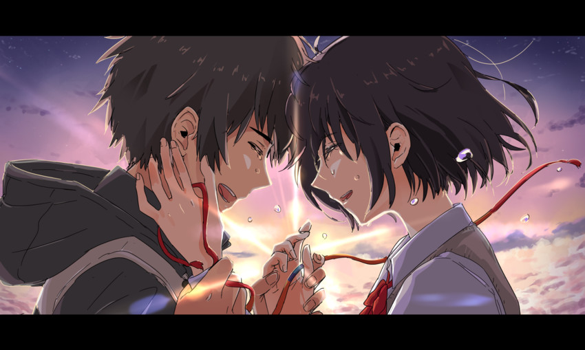 miyamizu mitsuha and tachibana taki (kimi no na wa.) drawn by matsuda_hikari