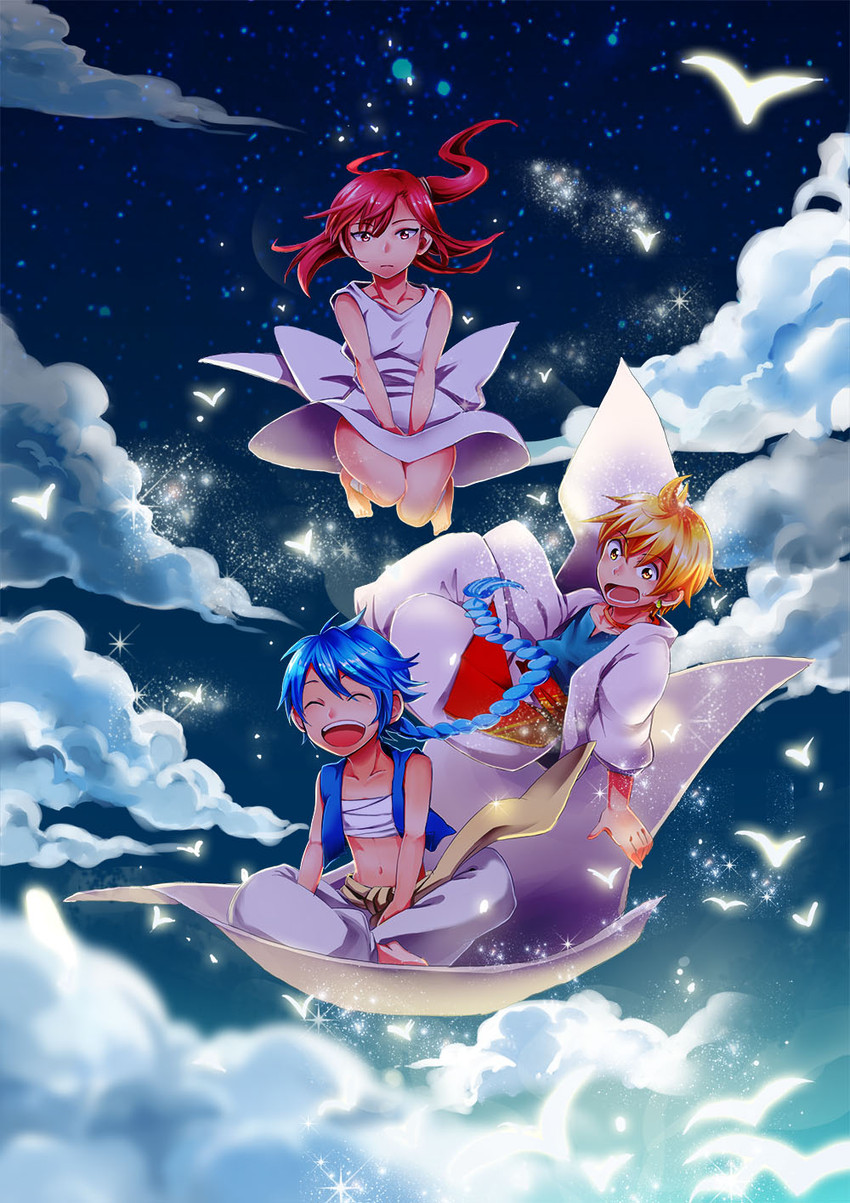 morgiana, aladdin, and alibaba saluja (magi the labyrinth of magic) drawn by akatsuki_hiro