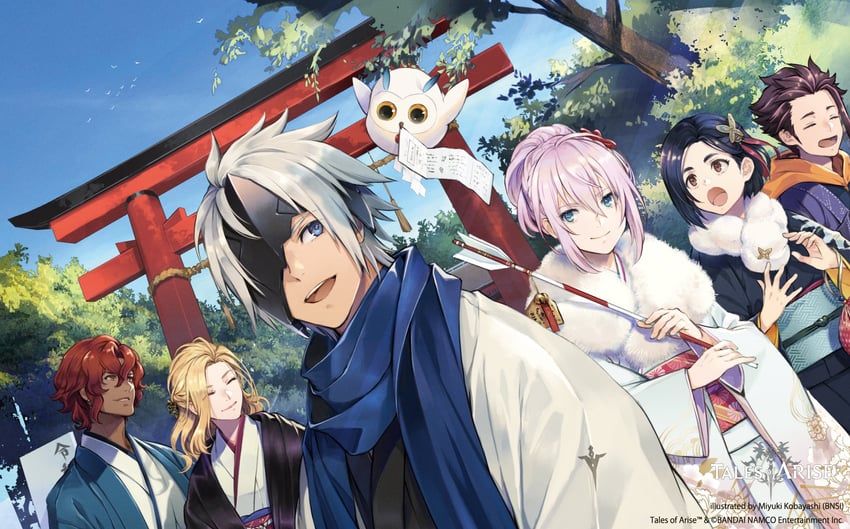shionne, alphen, rinwell, kisara, fururu, and 2 more (tales of and 1 more) drawn by kobayashi_miyuki_(bnsi)