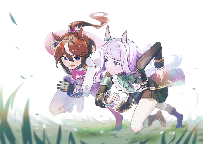 mejiro mcqueen and tokai teio (umamusume) drawn by habsida_(habsida_hpy)