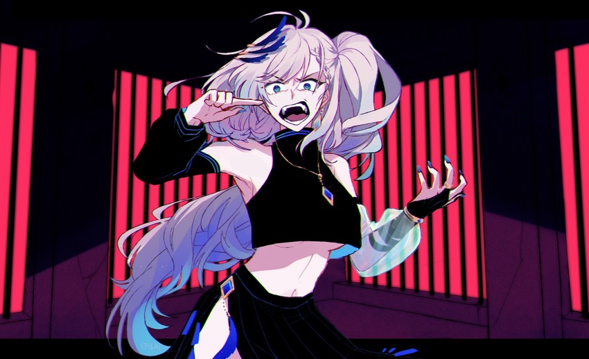 pavolia reine (hololive and 3 more) drawn by kuroha_ai