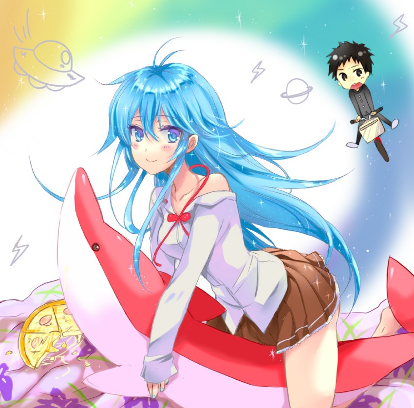 touwa erio and niwa makoto (denpa onna to seishun otoko) drawn by mio_(denki_lamune)