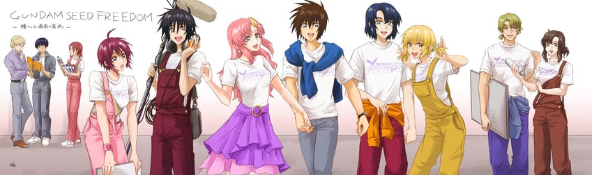 cagalli yula athha, athrun zala, lacus clyne, lunamaria hawke, kira yamato, and 6 more (gundam and 2 more) drawn by nagisa_(nagi7mayn)