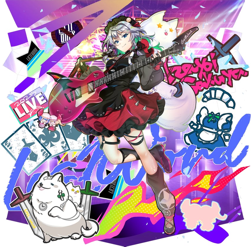 remilia scarlet, flandre scarlet, and izayoi sakuya (touhou and 1 more) drawn by rotte_(1109)