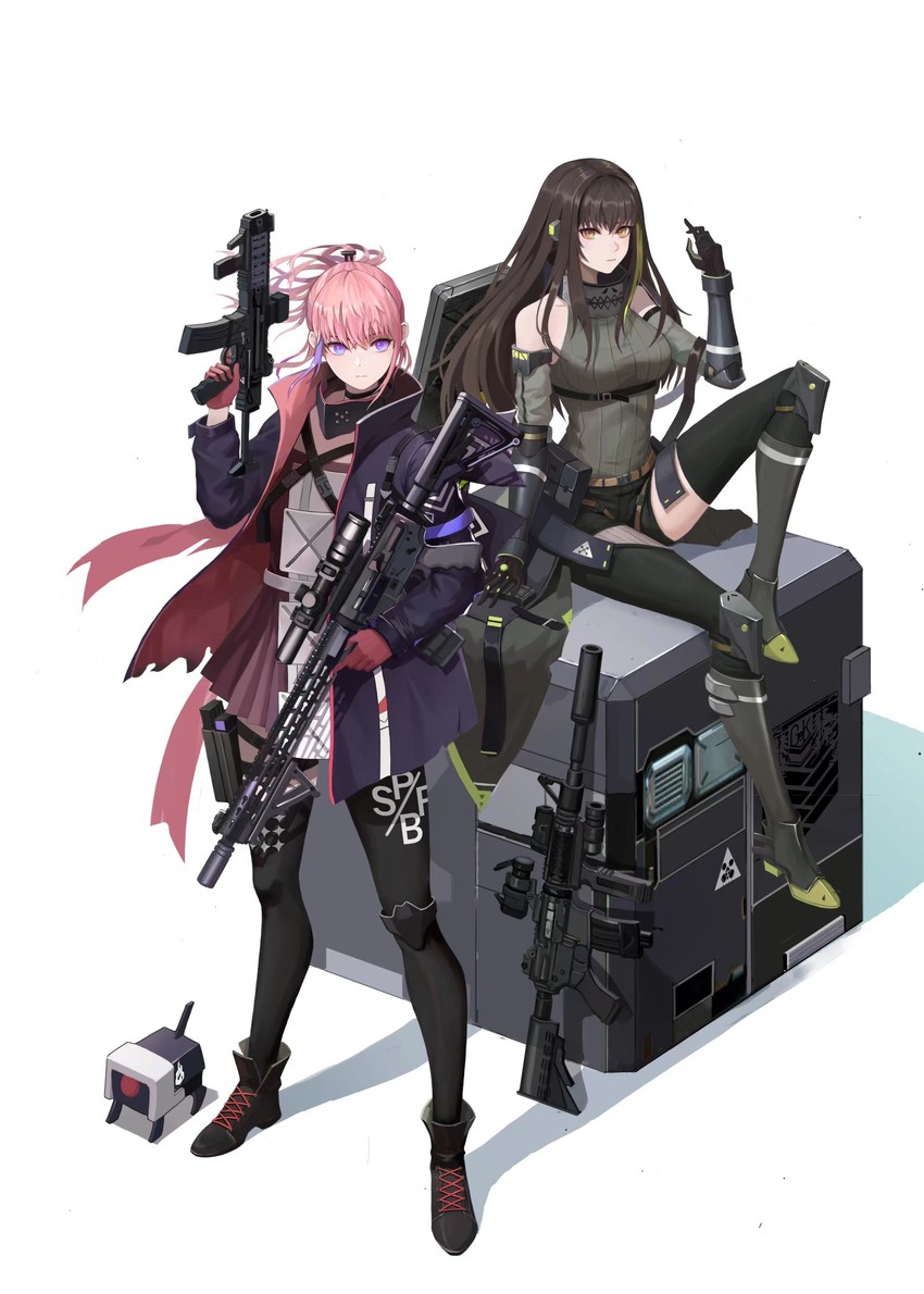 m4a1, st ar-15, and dinergate (girls' frontline) drawn by zhai