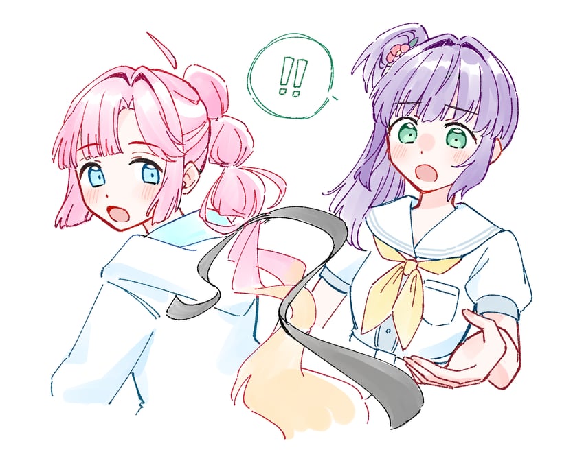 otomune kozue and anyoji hime (love live! and 1 more) drawn by zangemiya