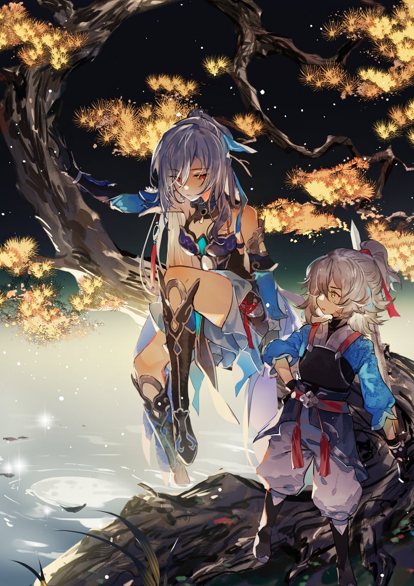 jingliu and jing yuan (honkai and 1 more) drawn by zishengtian123