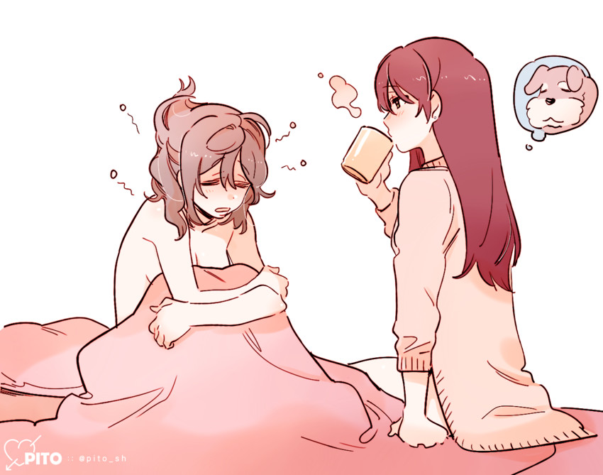 watanabe you and sakurauchi riko (love live! and 1 more) drawn by pito_(sh02327)