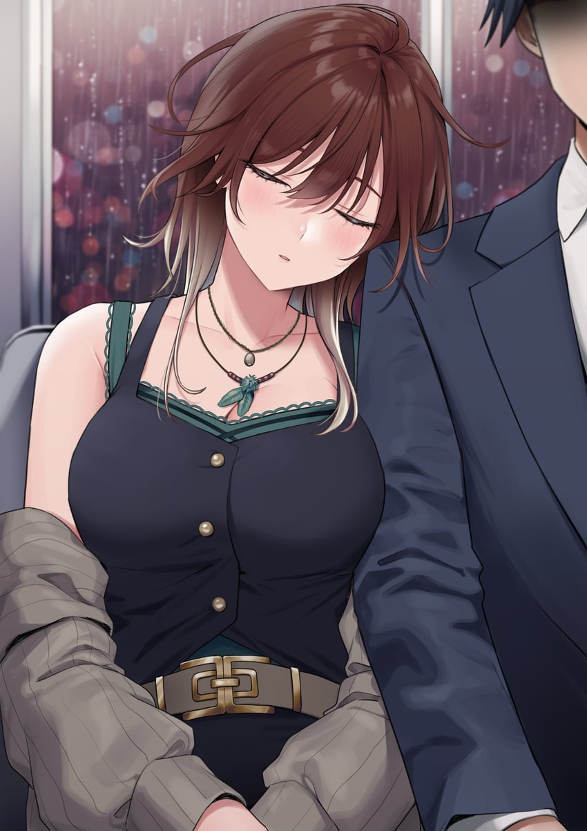 producer and aketa mikoto (idolmaster and 1 more) drawn by hourai_ninjin