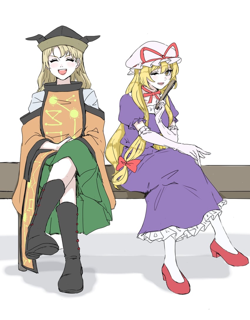 yakumo yukari and matara okina (touhou) drawn by majime_na_gakuinsei