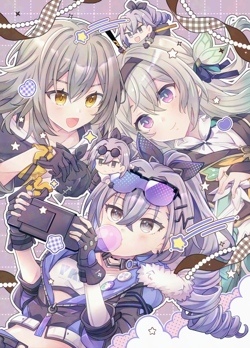 trailblazer, firefly, stelle, and silver wolf (honkai and 1 more) drawn by takitarou