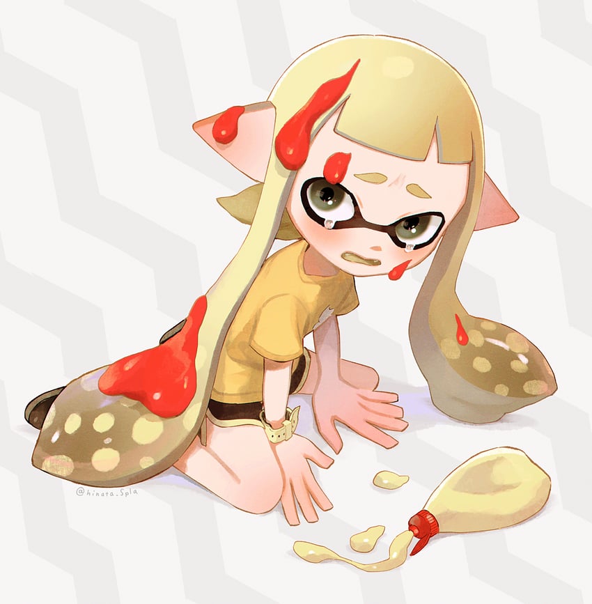 inkling player character and inkling girl (splatoon and 1 more) drawn by hinata_(hinata_spla)