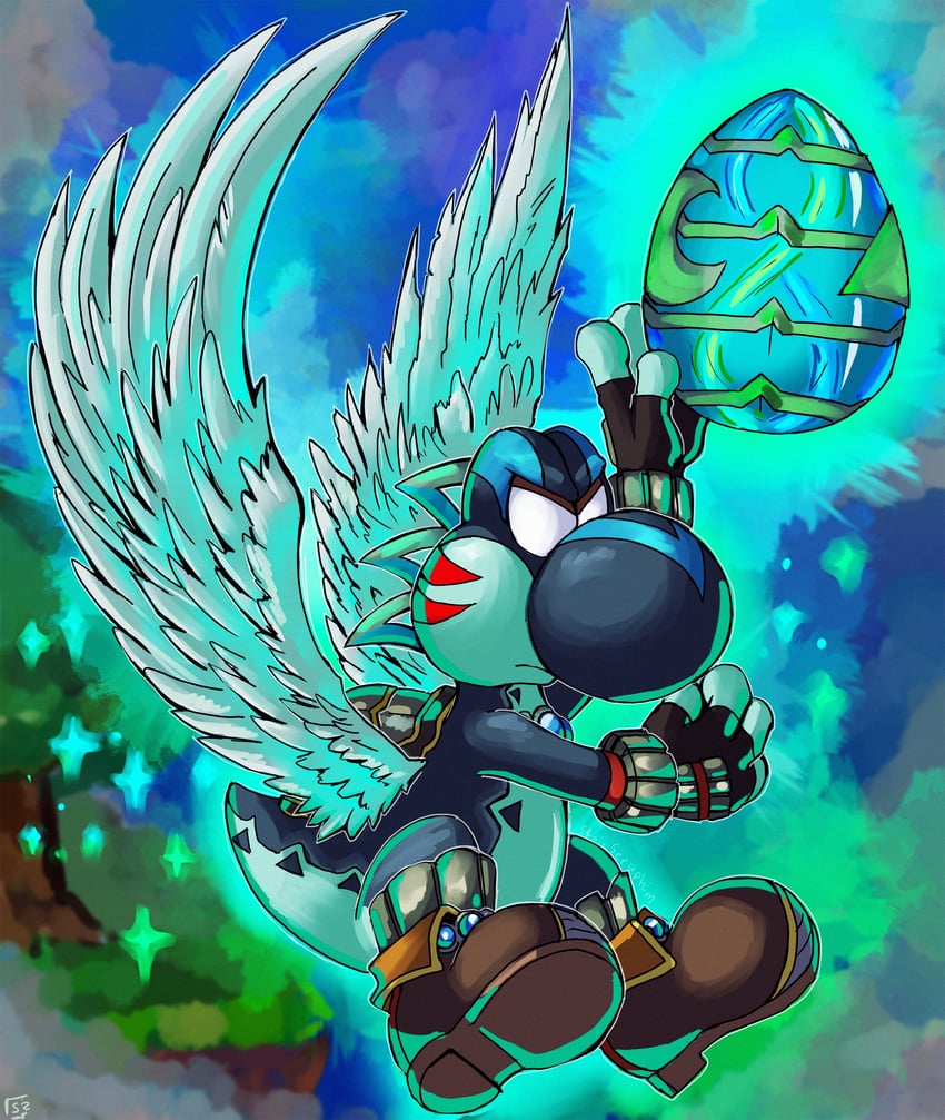 yoshi and fierce deity (the legend of zelda and 3 more) drawn by stoic_seraphim