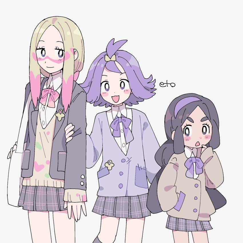 acerola, mina, and hapu (pokemon and 1 more) drawn by remoooon