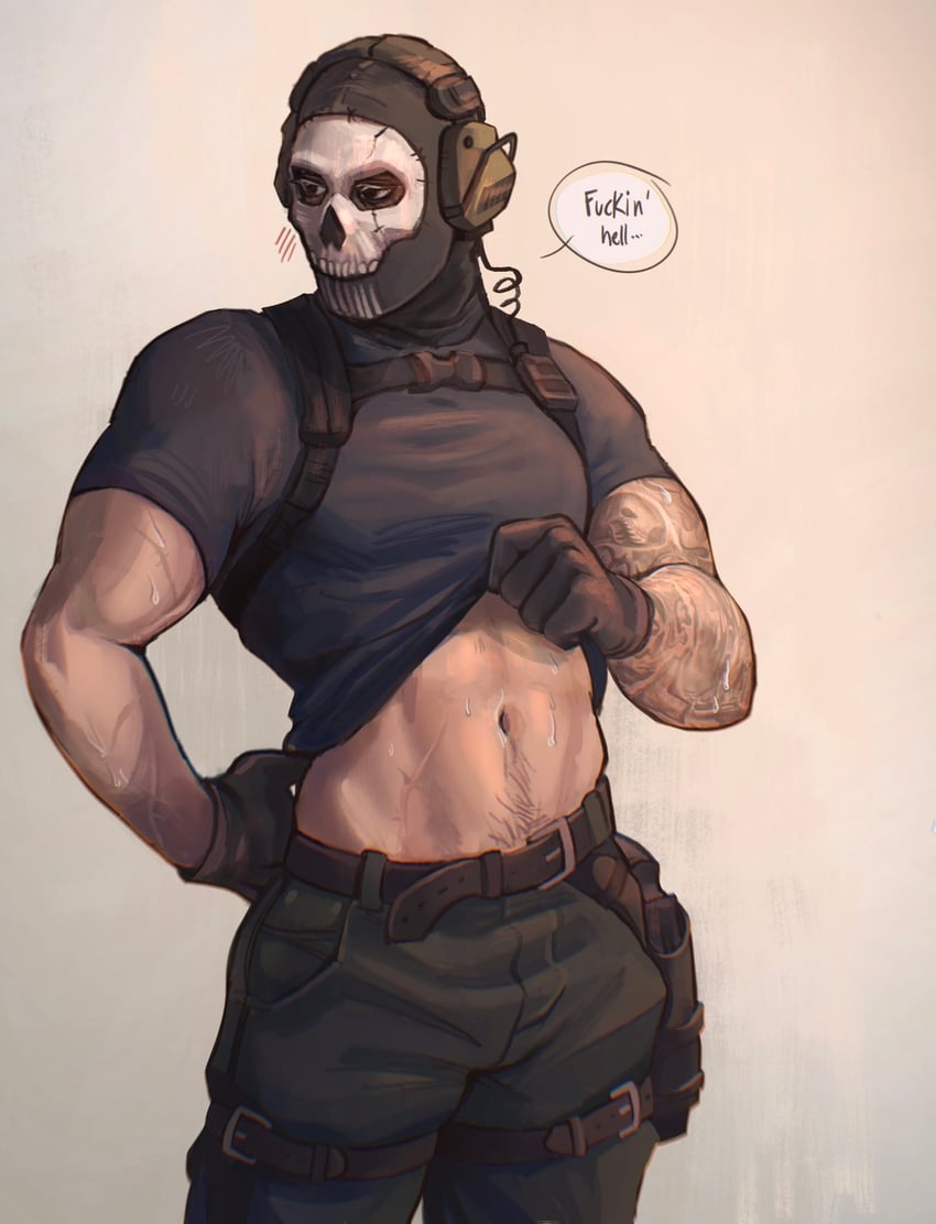 ghost (call of duty and 1 more) drawn by shell_(fludderpy)