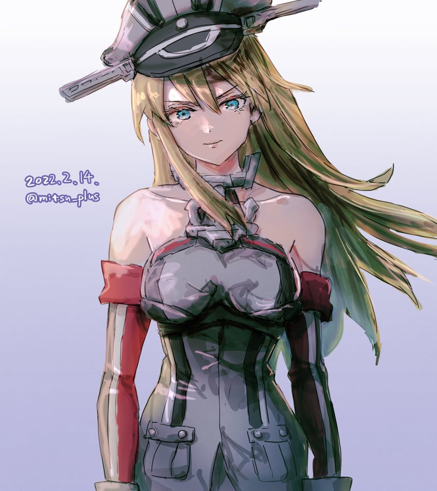 bismarck and bismarck kai (kantai collection) drawn by mitsu_plus