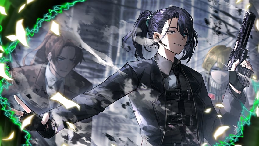 sinclair, hong lu, and heathcliff (project moon and 2 more) drawn by nai_ga