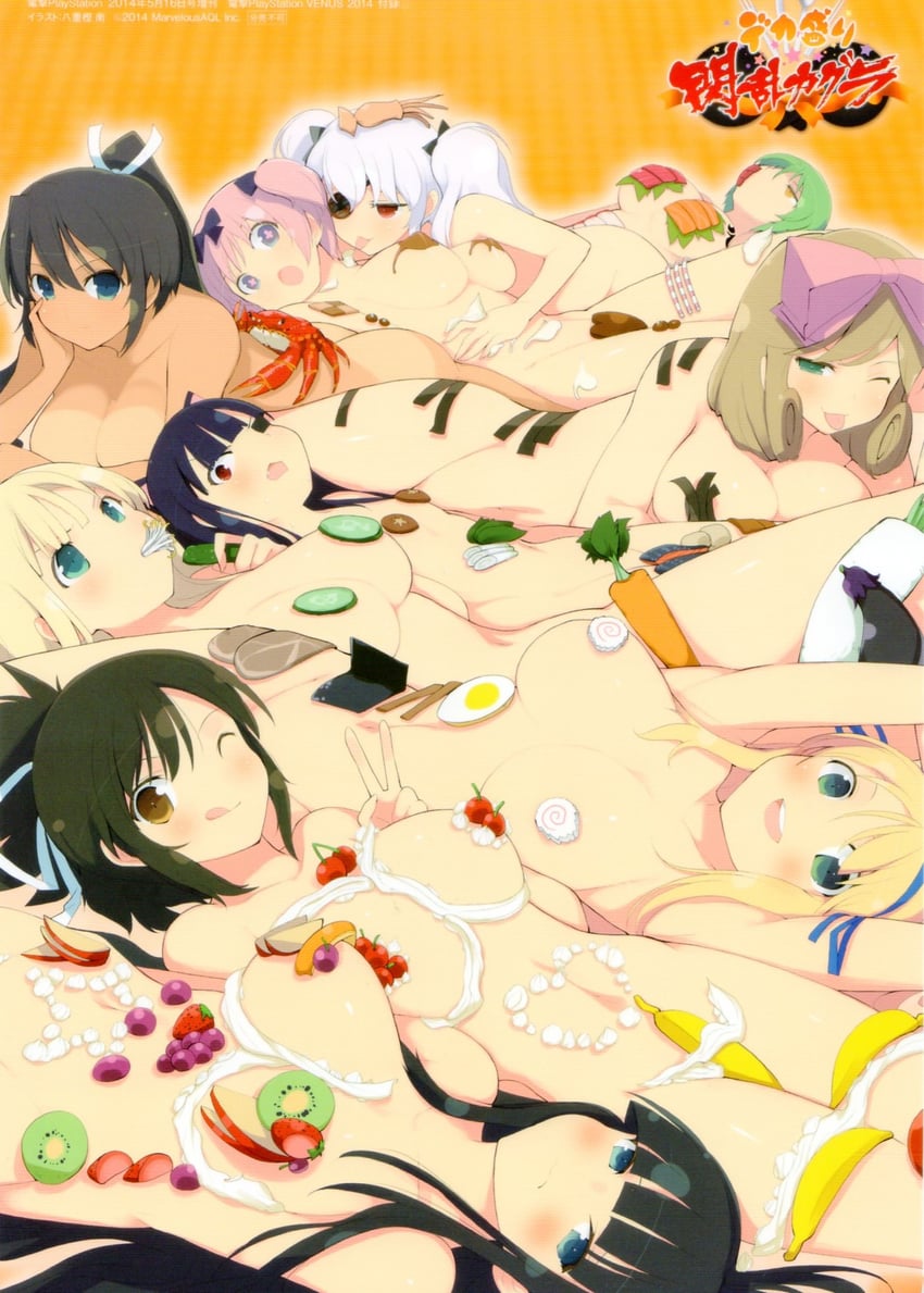 asuka, ikaruga, hibari, hikage, homura, and 5 more (senran kagura and 1 more) drawn by yaegashi_nan