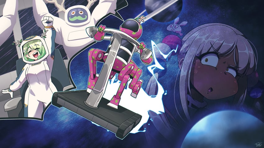 ceres fauna and tsukumo sana (hololive and 2 more) drawn by ryou_sakai