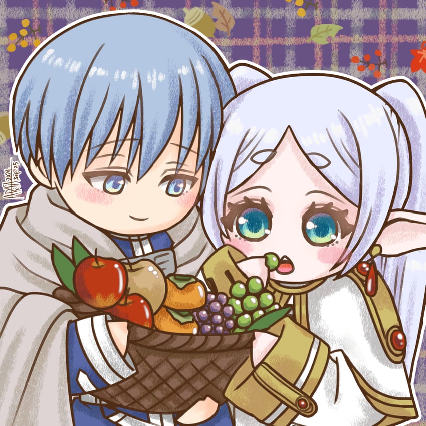 frieren and himmel (sousou no frieren) drawn by arisa_(xwhitexaix)