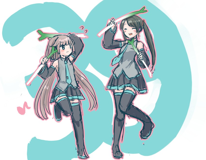 hatsune miku, mikuma, and mikura (kantai collection and 1 more) drawn by wss_(nicoseiga19993411)